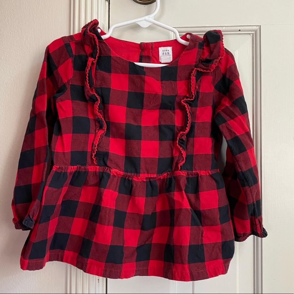 Baby Gap Buffalo Check Ruffle Top 4T